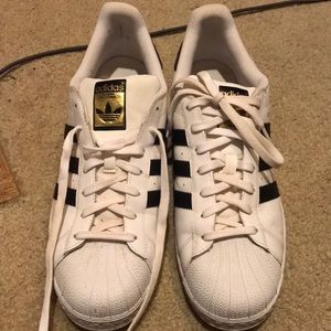 Adidas Superstar white with black. Size 11